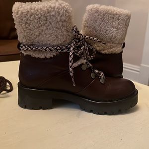 Aquatalia Jamie Boots; Leather & Shearling; Size 8